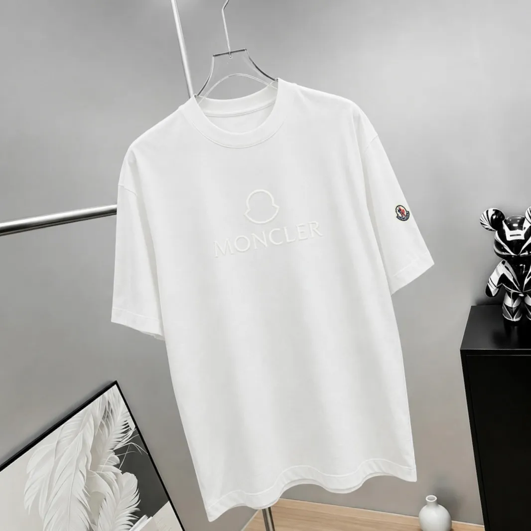 moncle～ logo 《 》7a tee ， Same Style ， : Black White Coffee Brown Size：S（90-130 ） M（125-150 ） L（135-165 ） XL（160-190 ） XXL（185-220 ）